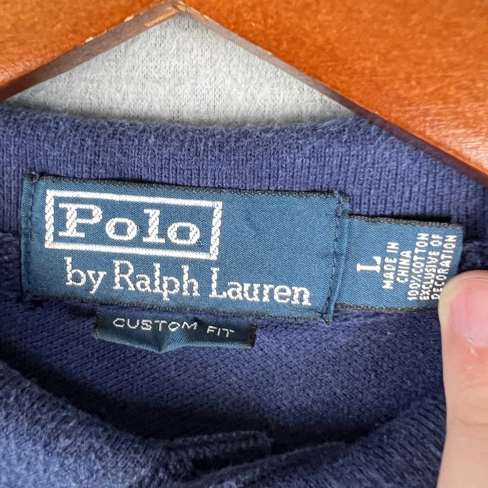 Polo Ralph Lauren Polo Shirt Fits M Long Sleeve #3 Big Pony Blue Preppy Rugby